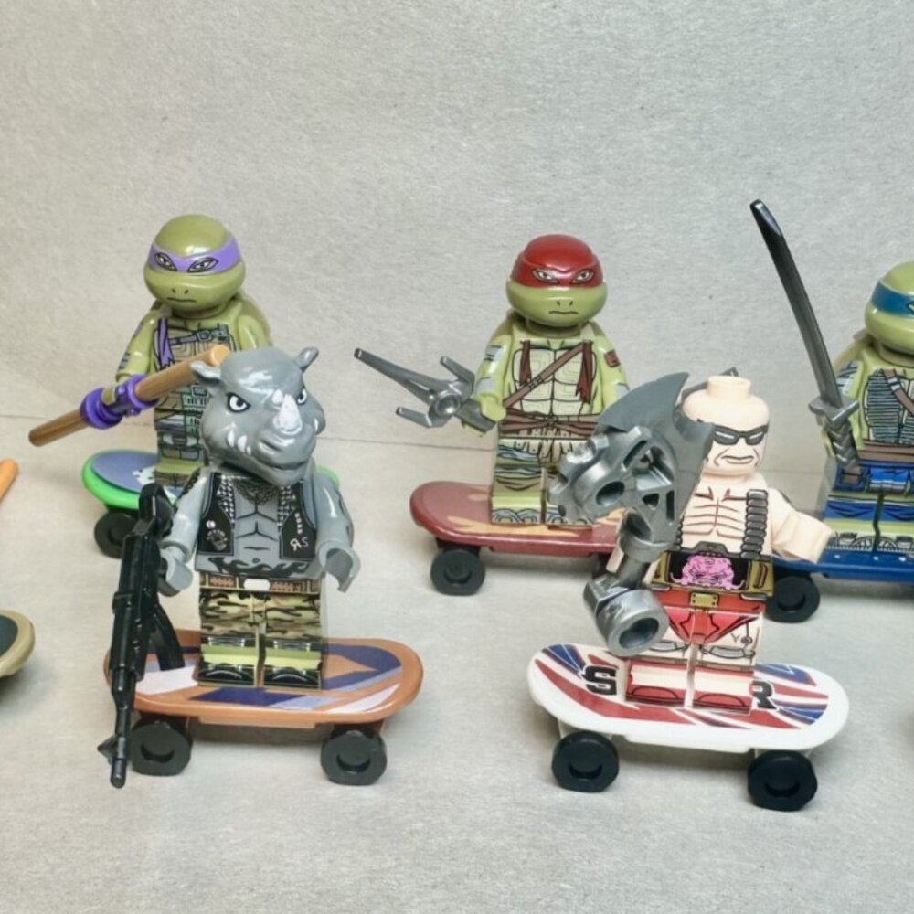 Custom Printed MOC Teenage Mutant Ninja Turtles Action Minifigures 8 Pack